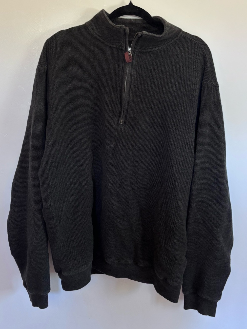 Woolrich Quarter Zip Sweater Men’s XL 100% Cotton Waffle Knit Pullover | A14
